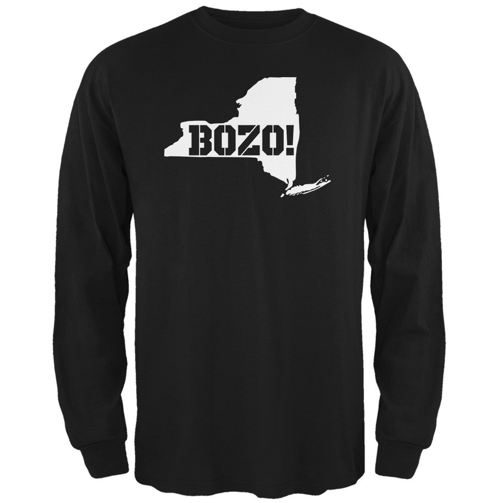 New York Bozo State Silhouette Black Adult Long Sleeve T-Shirt Men's Long Sleeves Old Glory 2XL Black