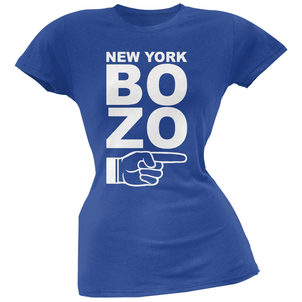 New York Bozo Pointing Right Royal Soft Juniors T-Shirt Juniors T-Shirts Old Glory 2XL Blue