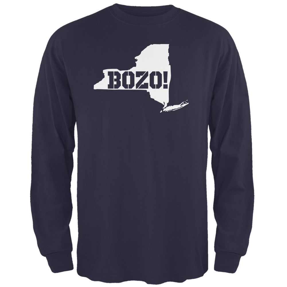 New York Bozo State Silhouette Navy Adult Long Sleeve T-Shirt Men's Long Sleeves Old Glory 2XL Blue