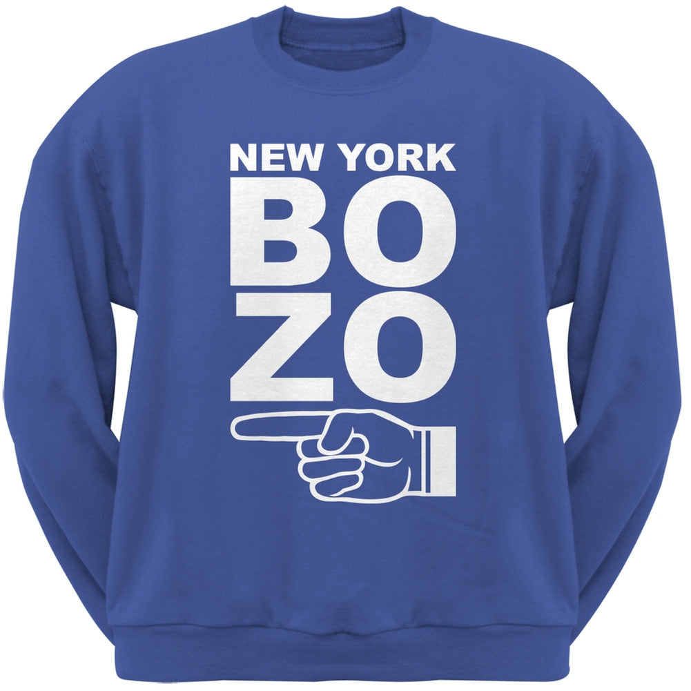 New York Bozo Pointing Left Royal Adult Crewneck Sweatshirt Men's Sweatshirts Old Glory 2XL Blue