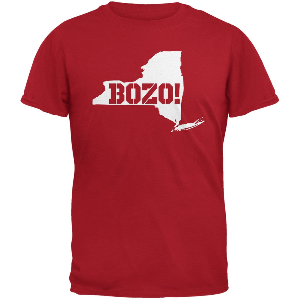 New York Bozo State Silhouette Red Adult T-Shirt Men's T-Shirts Old Glory 2XL Red