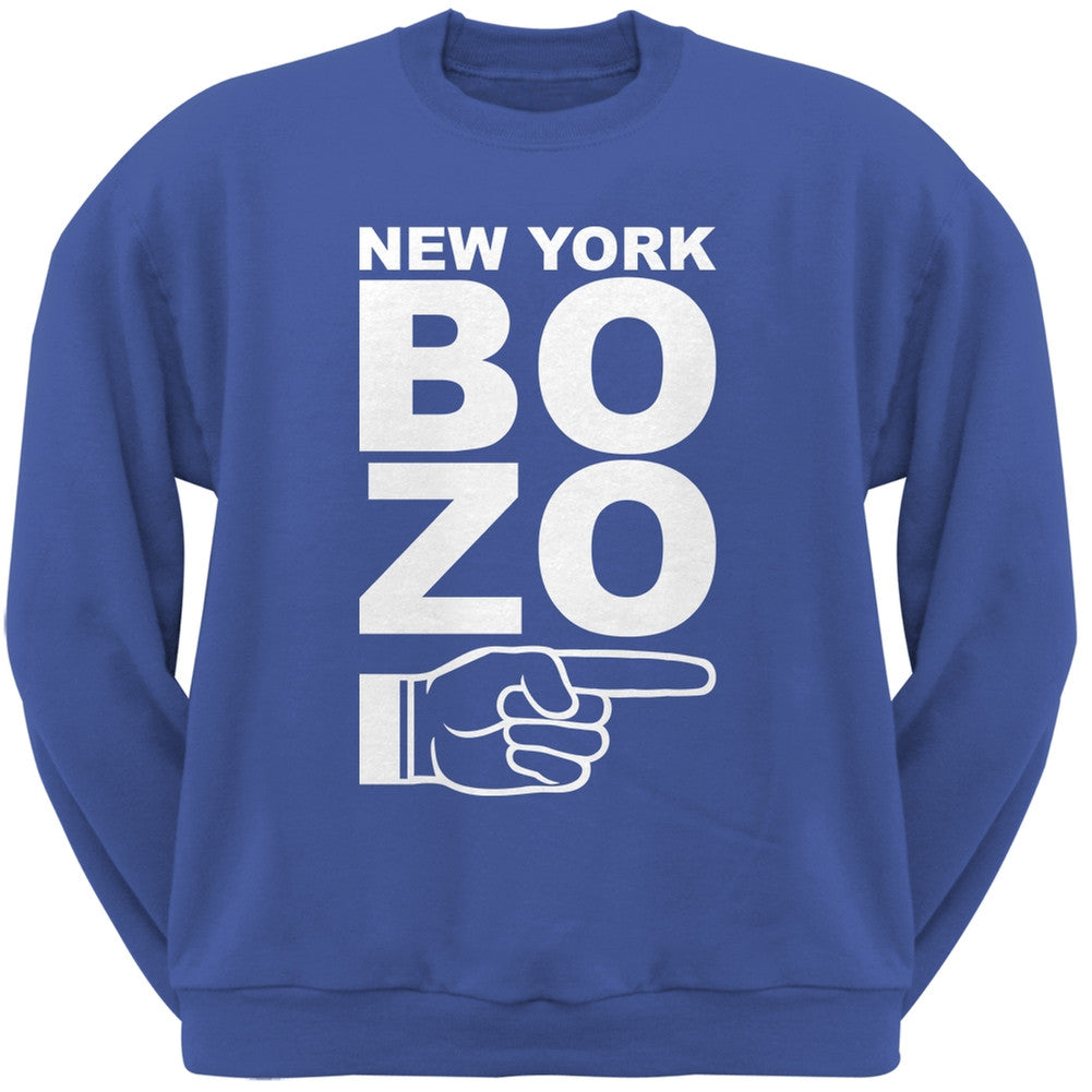 New York Bozo Pointing Right Royal Adult Crewneck Sweatshirt Old Glory