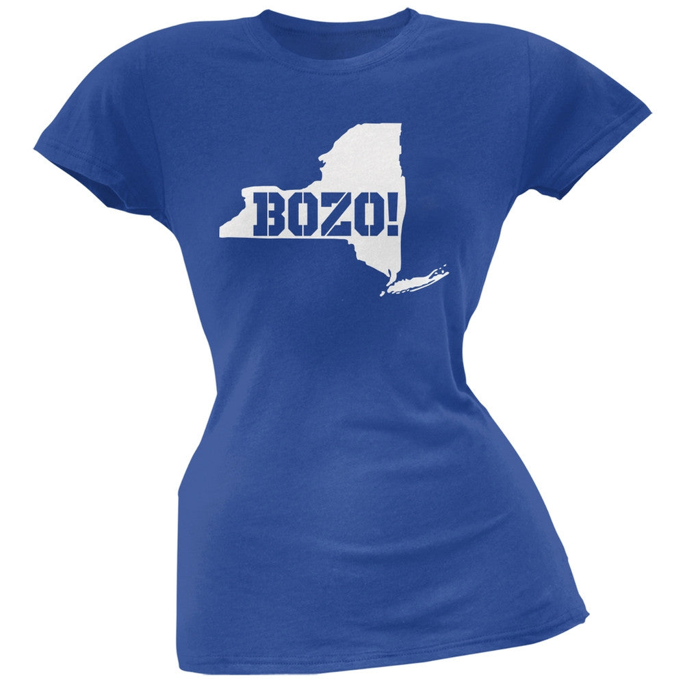 New York Bozo State Silhouette Royal Soft Juniors T-Shirt Juniors T-Shirts Old Glory 2XL Blue