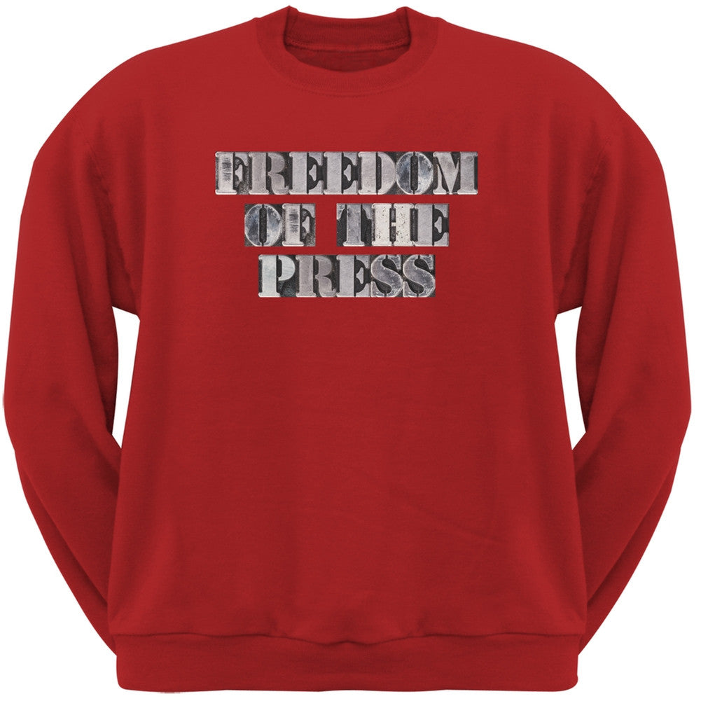 Freedom of the Press Red Adult Sweatshirt Men's Sweatshirts Old Glory 2XL Red
