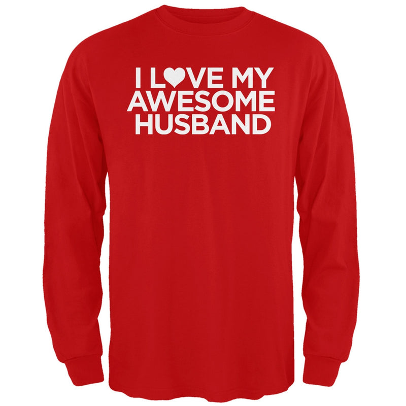 I Love My Awesome Husband Black Adult Long Sleeve T-Shirt Men's Long Sleeves Old Glory