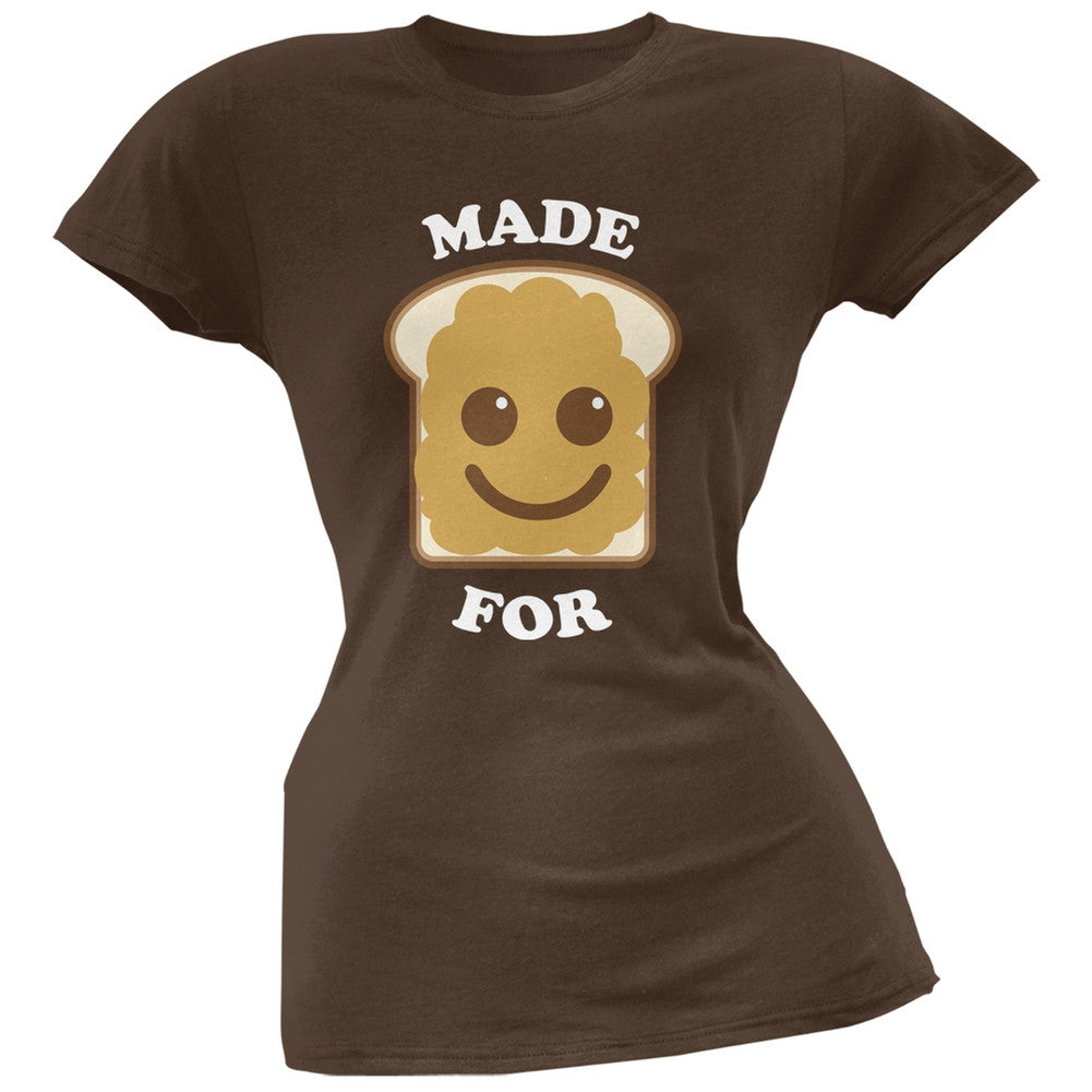 Couples Peanut Butter Sandwich Brown Soft Juniors T-Shirt Juniors T-Shirts Old Glory 2XL Brown