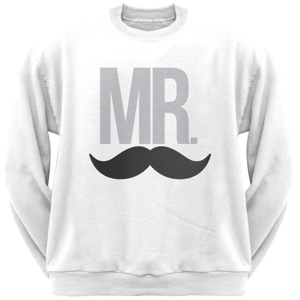 Mr. Mustache Black Crew Neck Sweatshirt Men's Sweatshirts Old Glory
