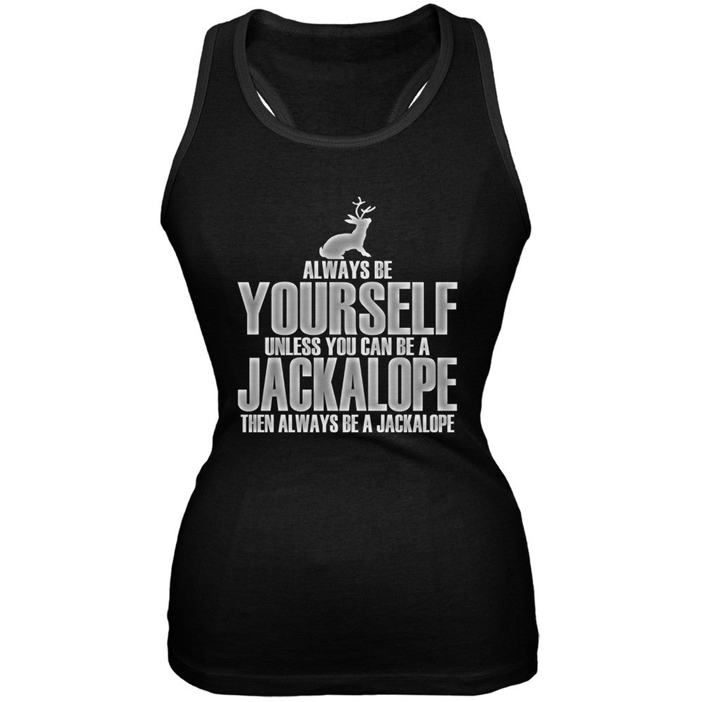 Always Be Yourself Jackalope Black Juniors Soft Tank Top Juniors Tank Tops Old Glory 2XL Black