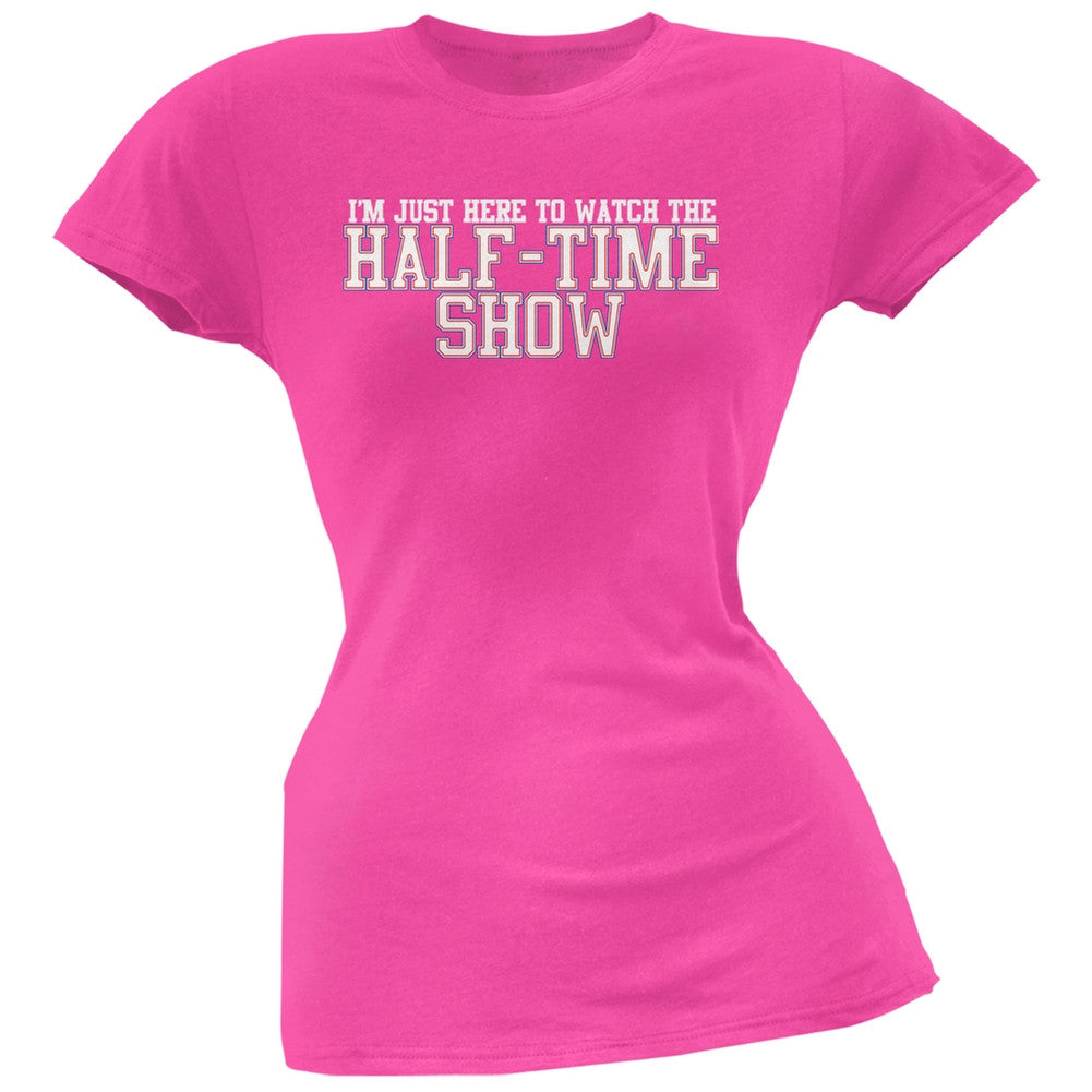 Big Game Half Time Show Hot Pink Soft Juniors T-Shirt Juniors T-Shirts Old Glory 2X Pink
