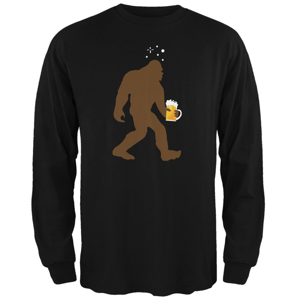 Drunk Sasquatch Black Adult Long Sleeve T-Shirt Men's Long Sleeves Old Glory SM Black