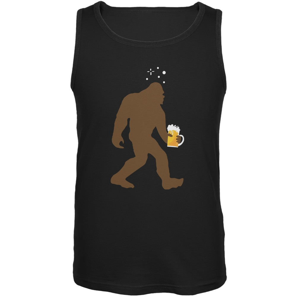 Drunk Sasquatch Black Adult Tank Top Men's Tank Tops Old Glory SM Black