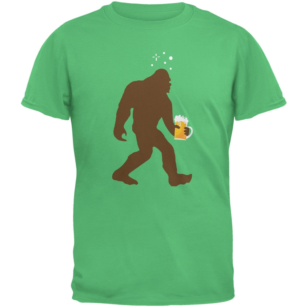 Drunk Sasquatch Irish Green Adult T-Shirt Men's T-Shirts Old Glory SM Green