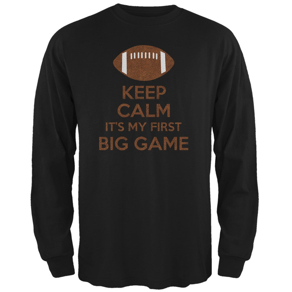 First Big Game Football Black Adult Long Sleeve T-Shirt Men's Long Sleeves Old Glory 2XL Black