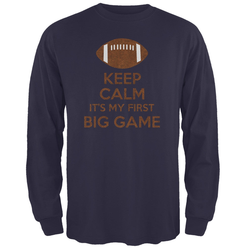First Big Game Football New England Blue Adult Long Sleeve T-Shirt Men's Long Sleeves Old Glory 2XL Blue