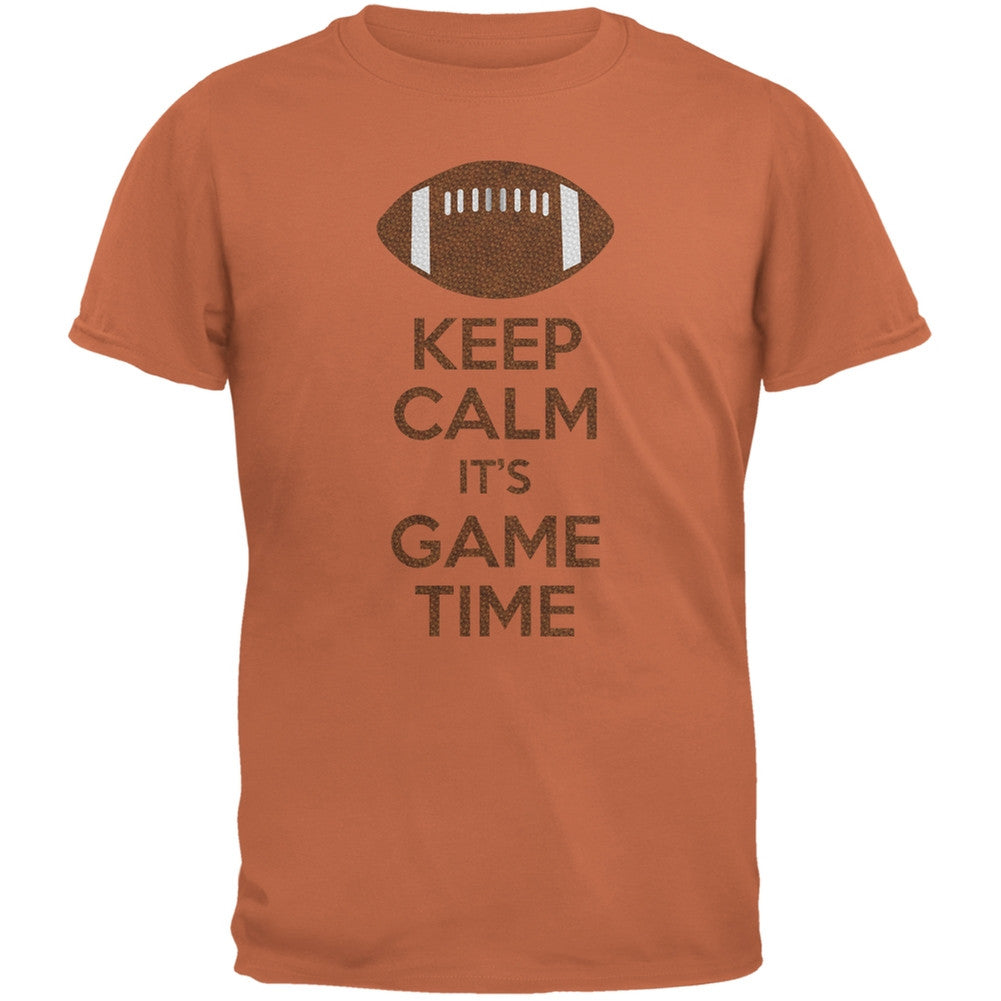 Keep Calm Game Time Football Texas Orange Adult T-Shirt Men's T-Shirts Old Glory 2XL Orange