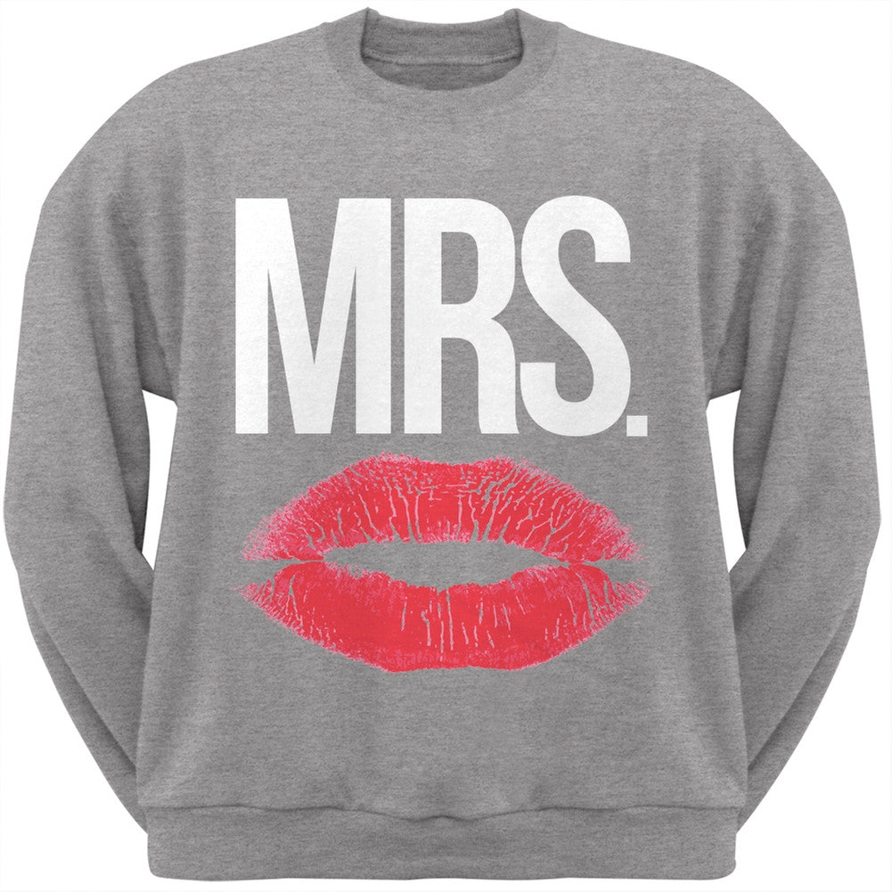 Mrs. Lips Black Adult Crew Neck Sweatshirt Men's Sweatshirts Old Glory