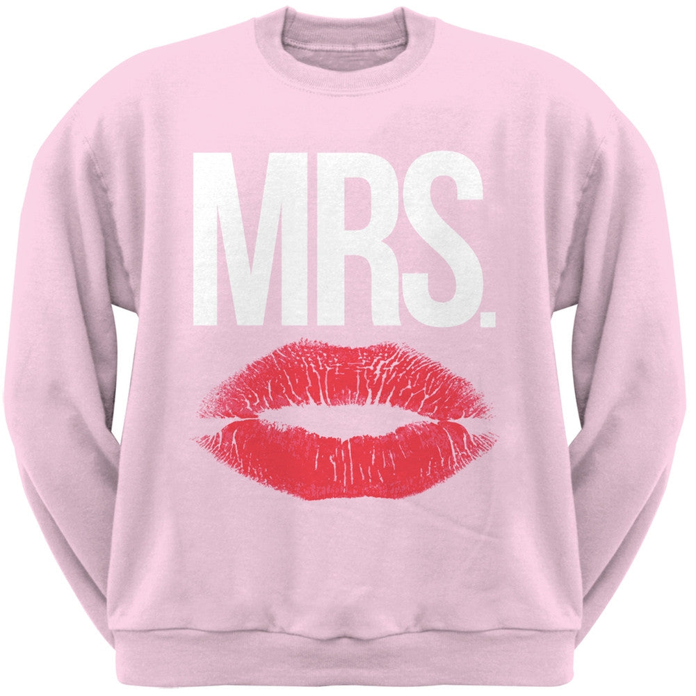Mrs. Lips Black Adult Crew Neck Sweatshirt Men's Sweatshirts Old Glory