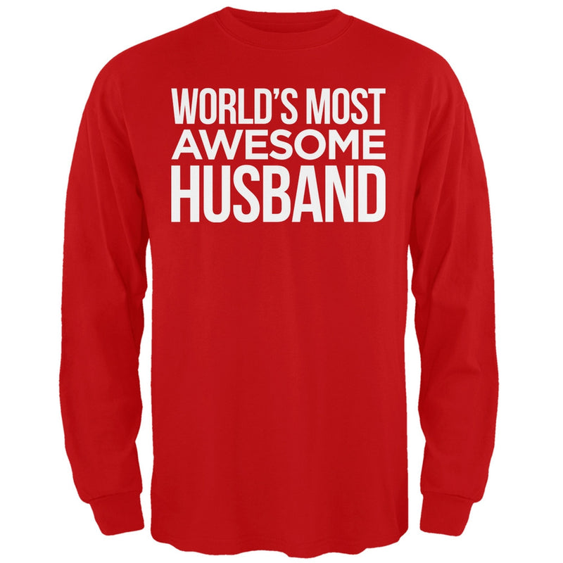 World's Most Awesome Husband Black Adult Long Sleeve T-Shirt Men's Long Sleeves Old Glory