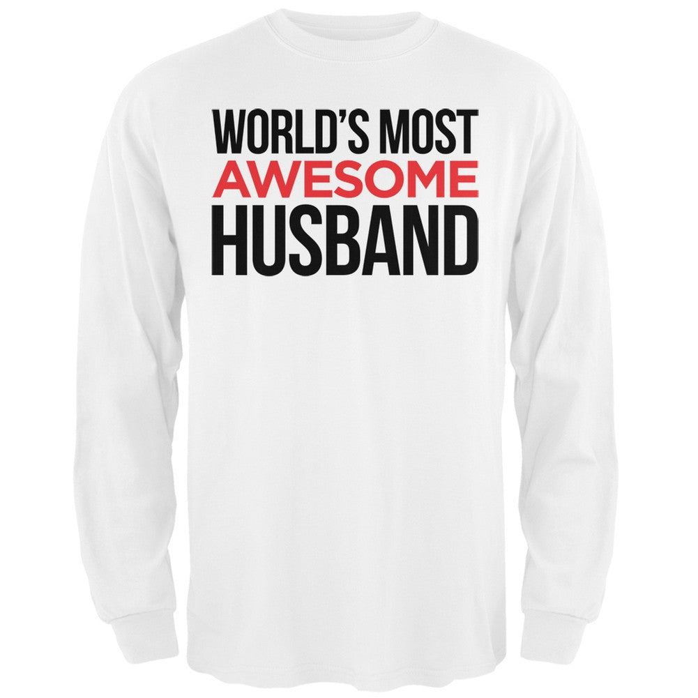 World's Most Awesome Husband Black Adult Long Sleeve T-Shirt Men's Long Sleeves Old Glory