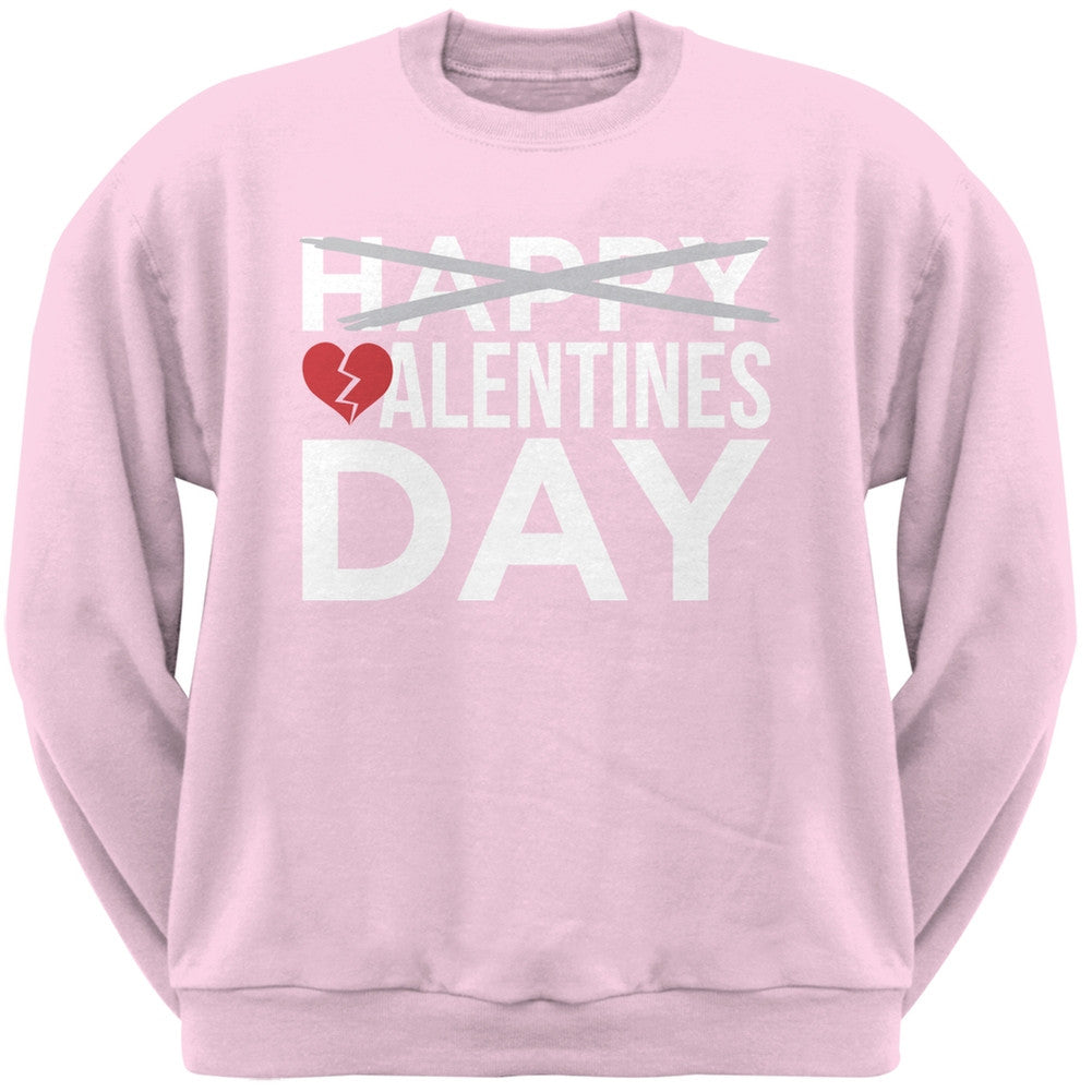 No Happy Valentines Day Black Adult Crew Neck Sweatshirt Men's Sweatshirts Old Glory
