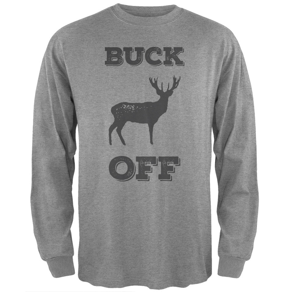 Buck Off Heather Long Sleeve T-Shirt Men's Long Sleeves Old Glory 2XL Grey