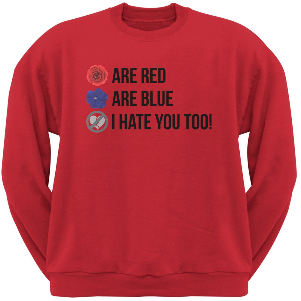 Roses are Red Poem Black Adult Crew Neck Sweatshirt Men's Sweatshirts Old Glory