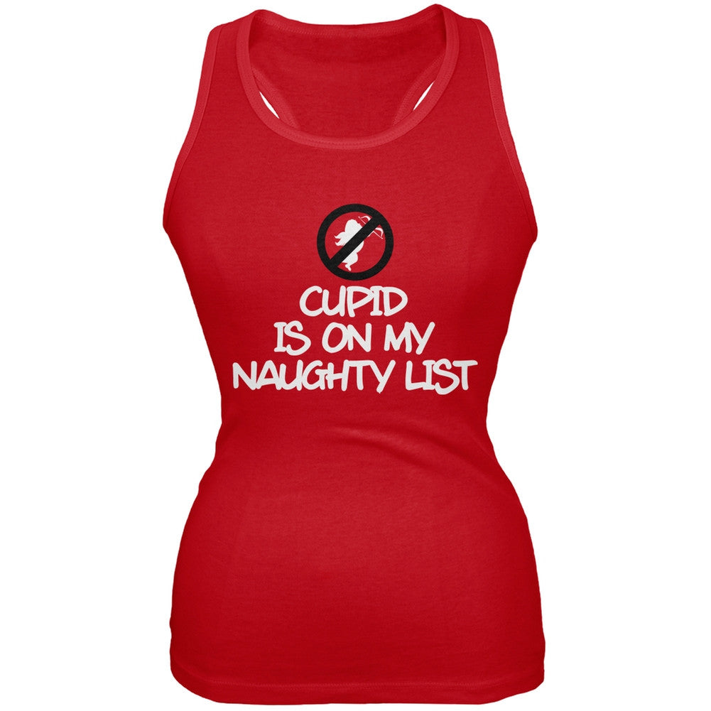 Valentine's Day - Cupid is on My Naughty List Red Juniors Soft Tank Top Juniors Tank Tops Old Glory 2XL Red