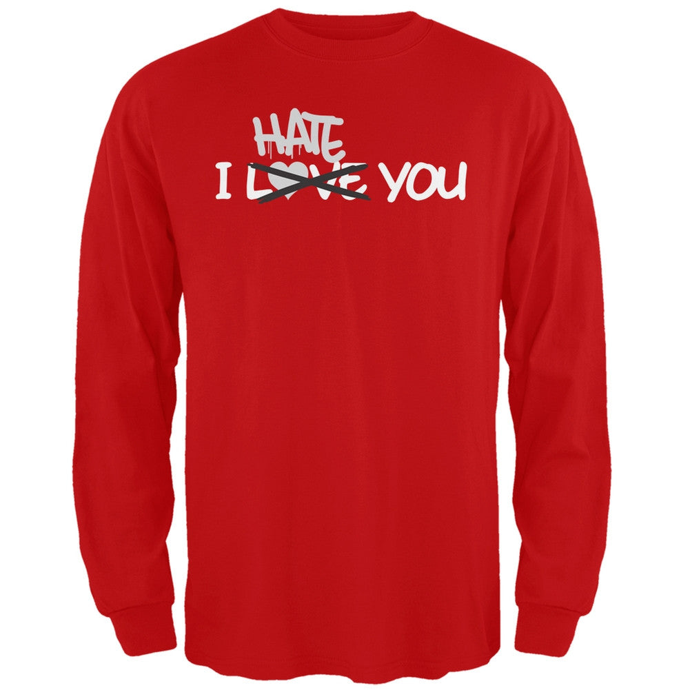 I Hate You Black Adult Long Sleeve T-Shirt Men's Long Sleeves Old Glory