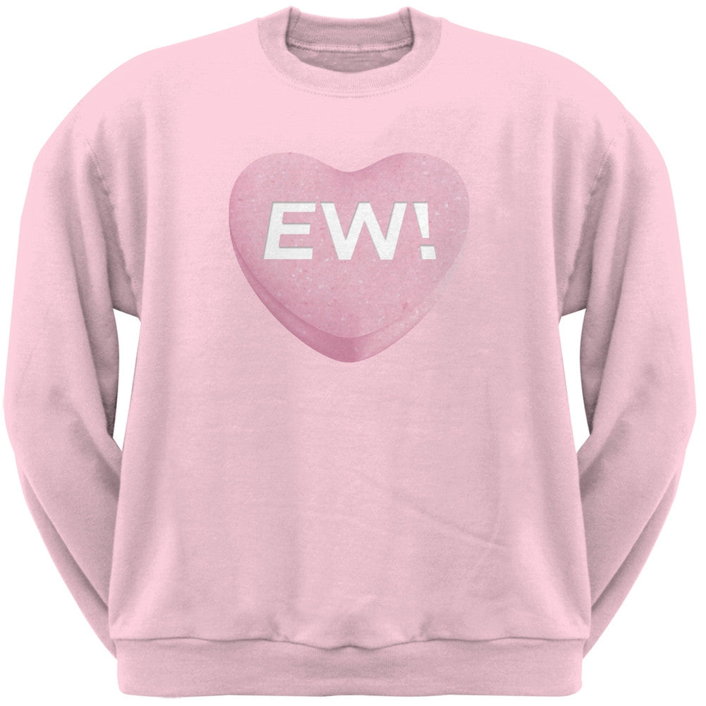 Ew Candy Heart Grey Adult Crew Neck Sweatshirt Men's Sweatshirts Old Glory