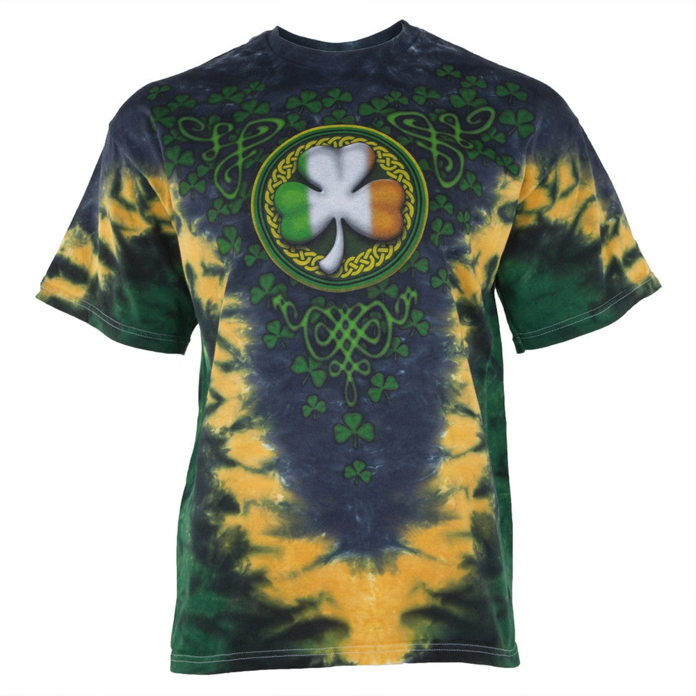 Shamrock V-Style Tie-Dye Adult T-Shirt Men's T-Shirts Old Glory