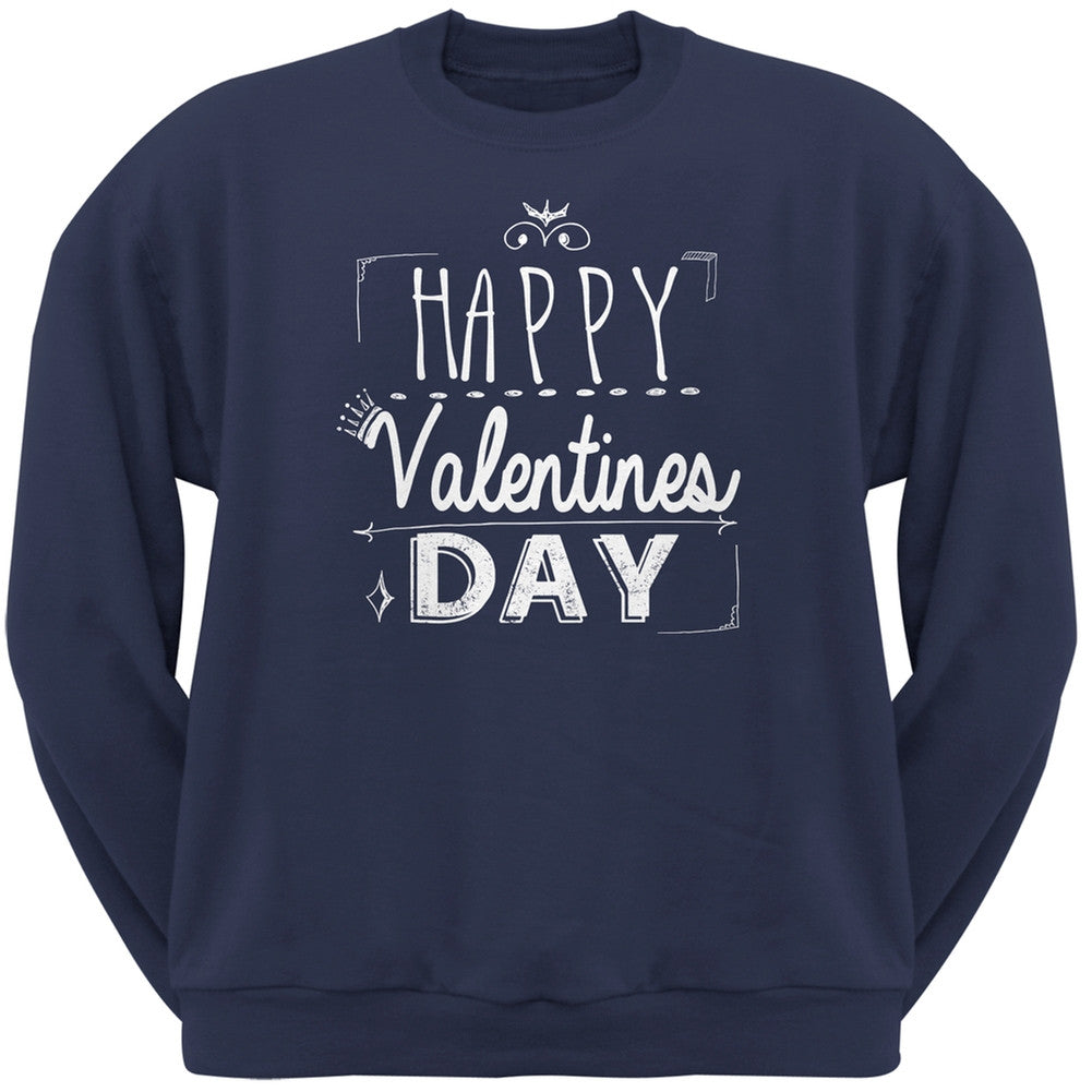 Happy Valentines Day Sign Red Adult Crew Neck Sweatshirt Men's Sweatshirts Old Glory