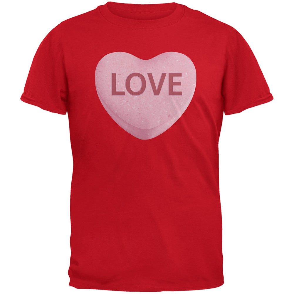 Pink Love Candy Heart Black Youth T-Shirt Youth T-Shirts Old Glory