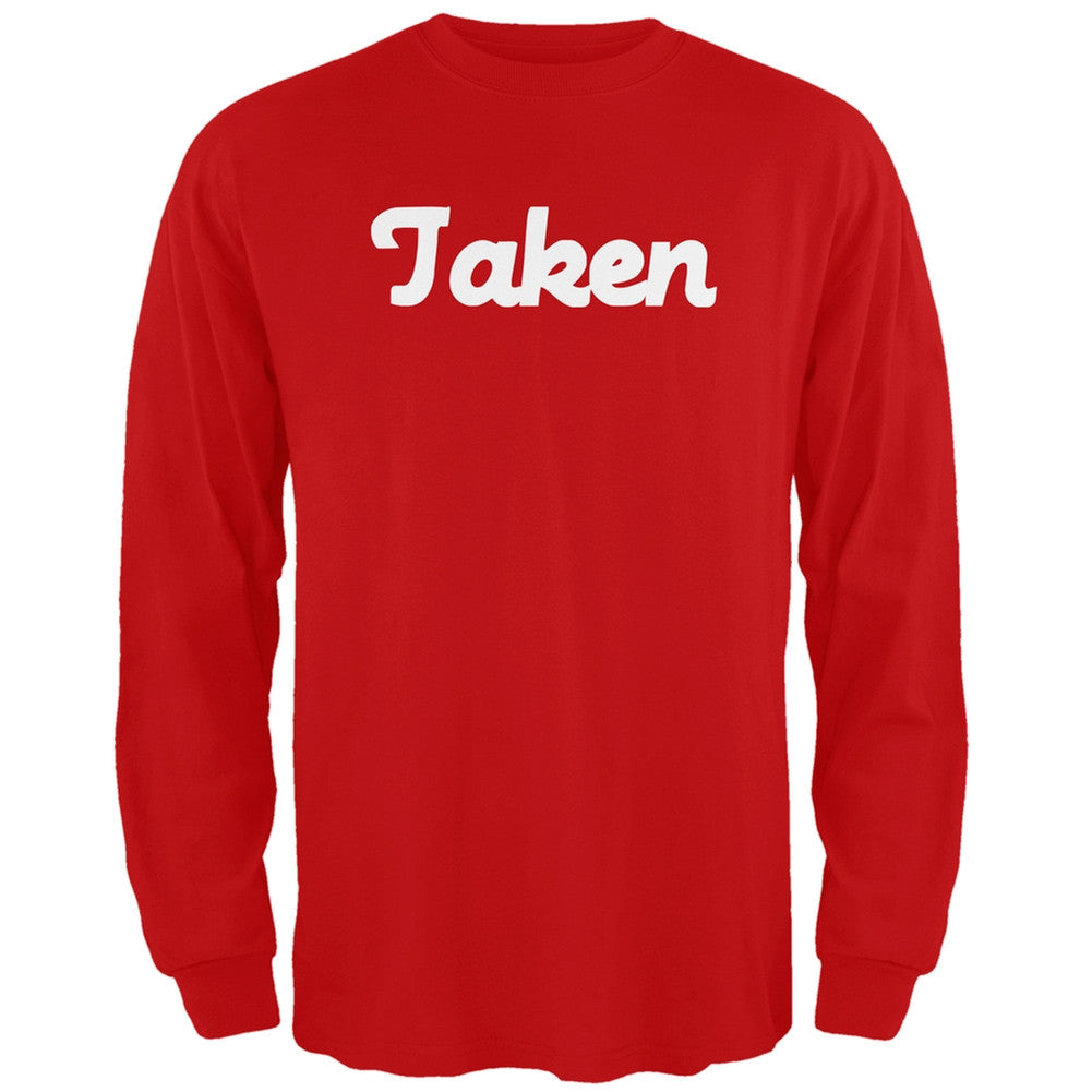 Valentine's Day Taken Red Adult Long Sleeve T-Shirt Men's Long Sleeves Old Glory 2XL Red