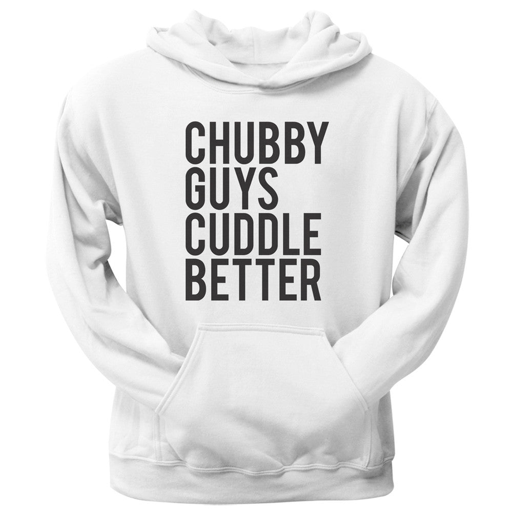 Chubby Guys Cuddle Better White Adult Pullover Hoodie Men's Hoodies Old Glory 2XL White