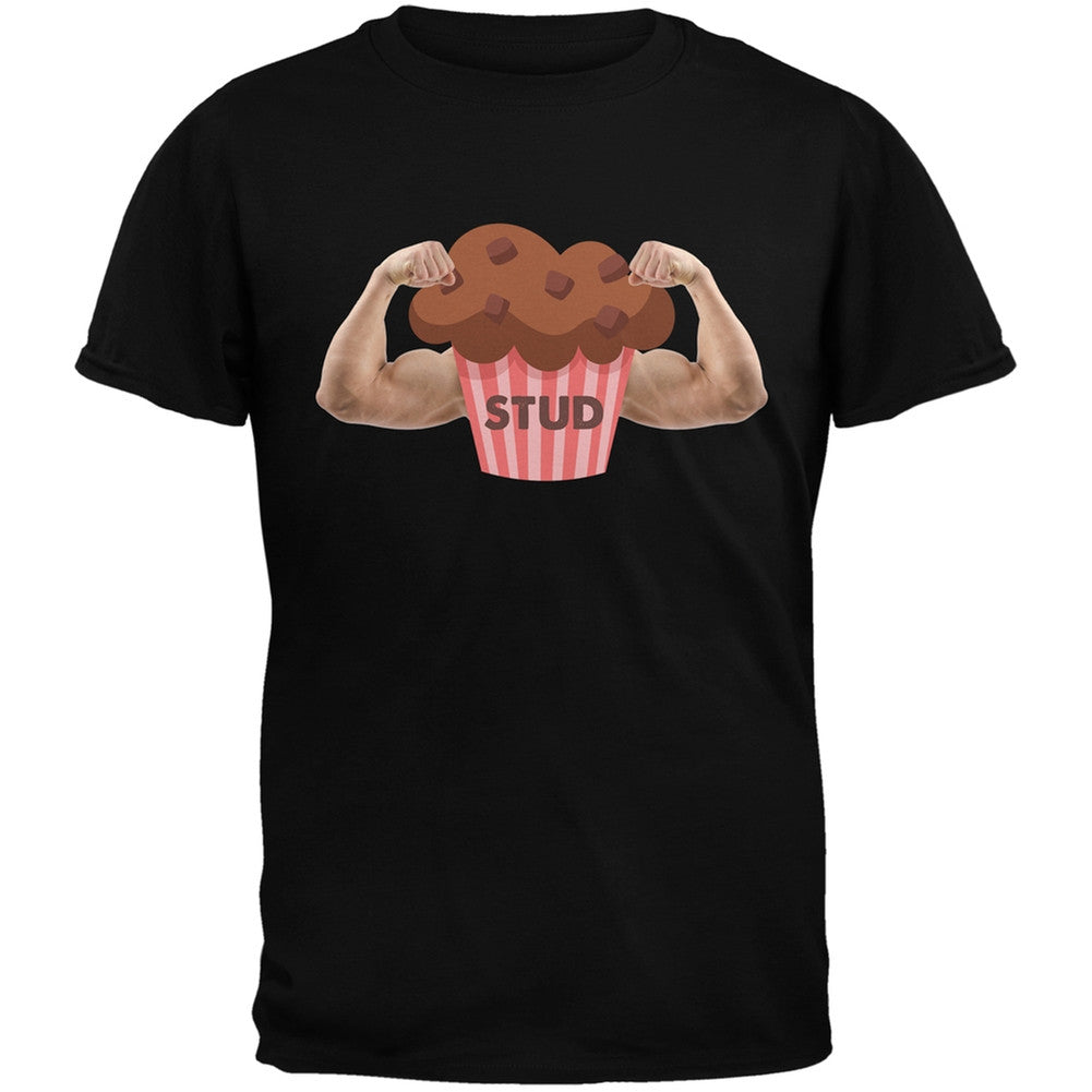 Stud Muffin Double Bicep Black Adult T-Shirt Men's T-Shirts Old Glory 2XL Black
