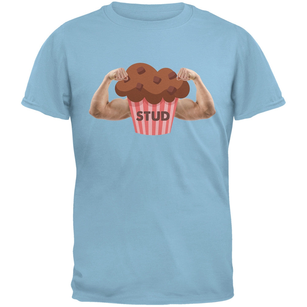 Stud Muffin Double Bicep Blue Adult T-Shirt Men's T-Shirts Old Glory 2XL Blue