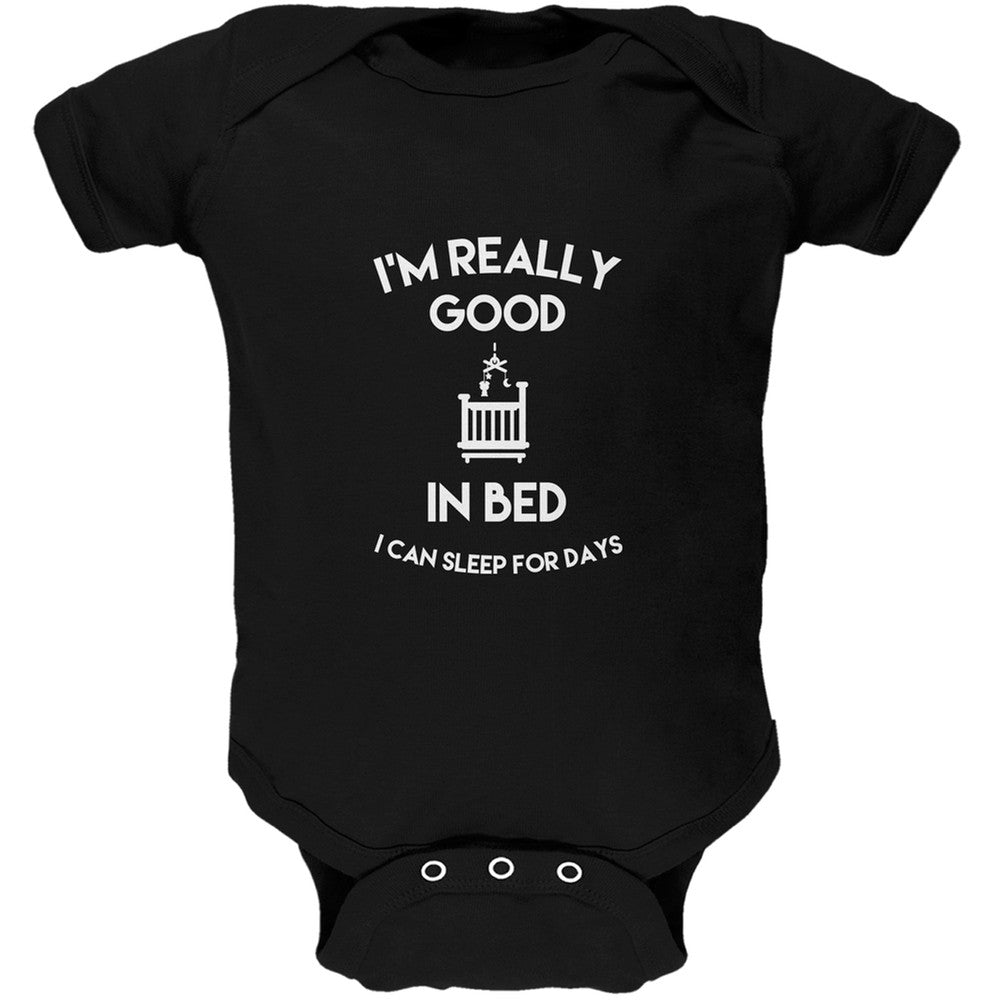 I'm Good In Bed Black Baby One Piece Baby One Piece Old Glory 0-3M Black