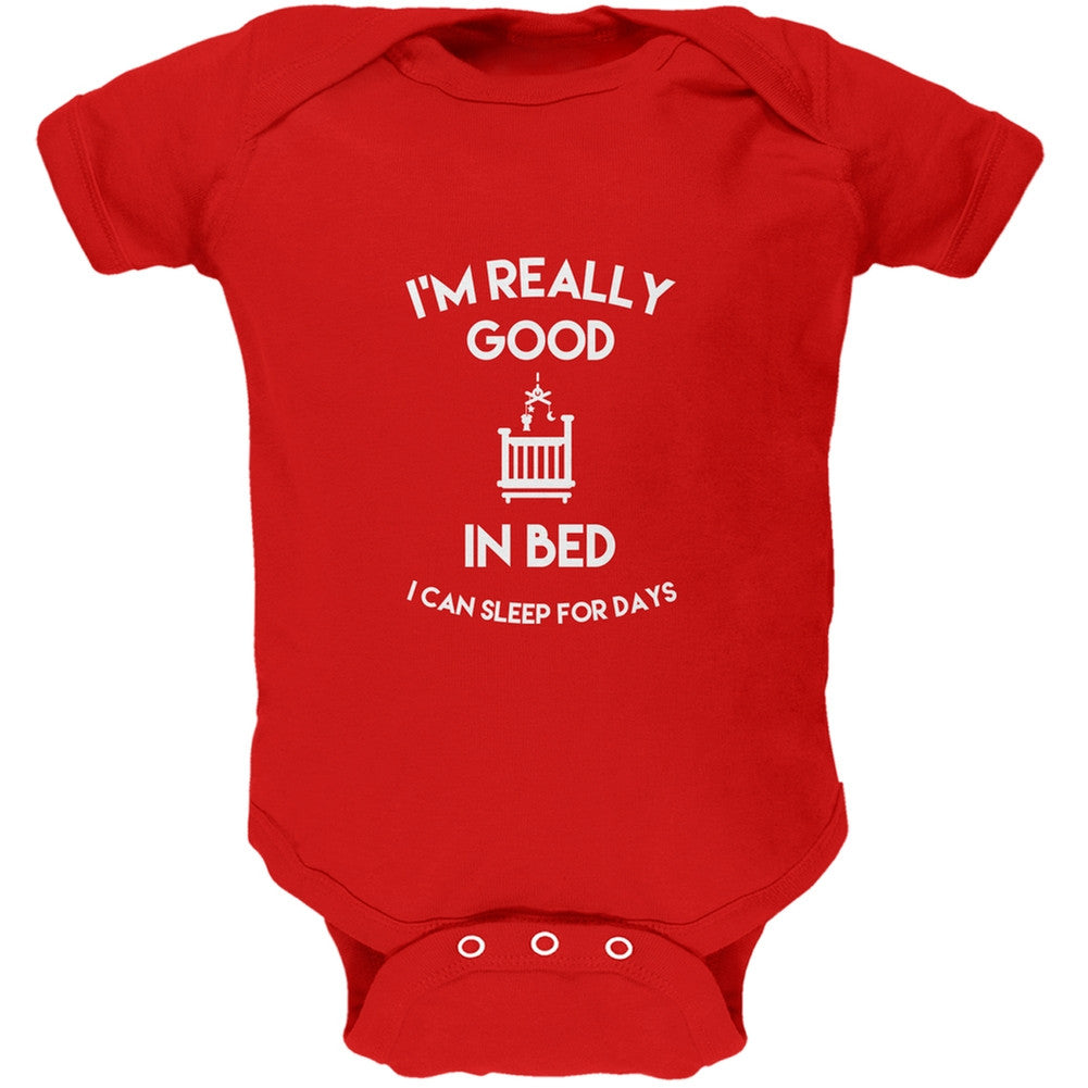 I'm Good In Bed Red Baby One Piece Baby One Piece Old Glory 0-3M Red