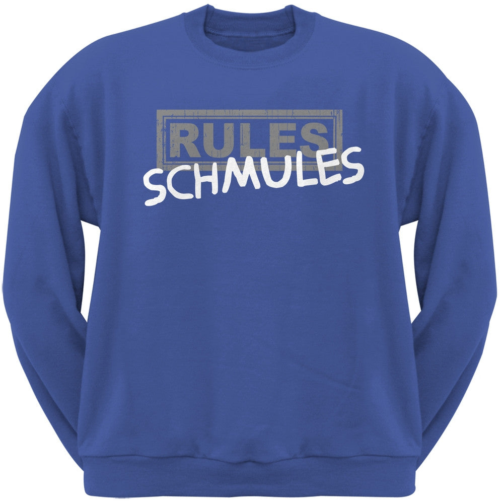 Rules Schmules Royal Adult Crew Neck Sweatshirt Men's Sweatshirts Old Glory 2XL Blue