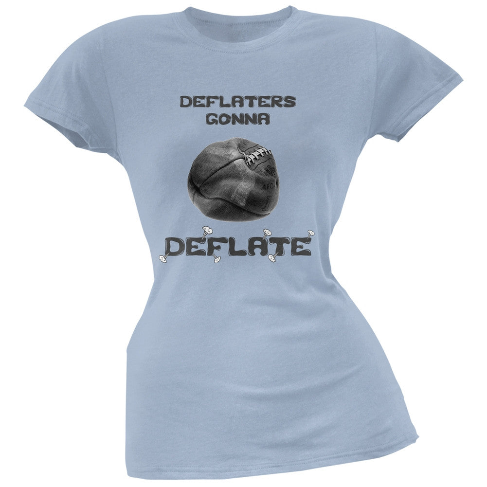 Deflaters Gonna Deflate Light Blue Soft Juniors T-Shirt Juniors T-Shirts Old Glory 2XL Blue