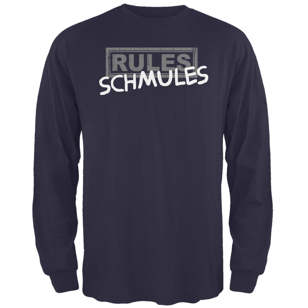 Rules Schmules Navy Adult Long Sleeve T-Shirt Men's Long Sleeves Old Glory 2XL Blue