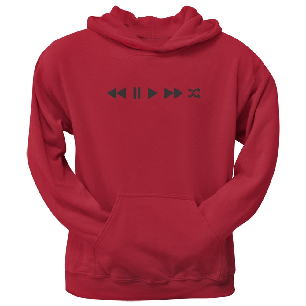 Play Buttons Red Adult Pullover Hoodie Men's Hoodies Old Glory 2XL Red