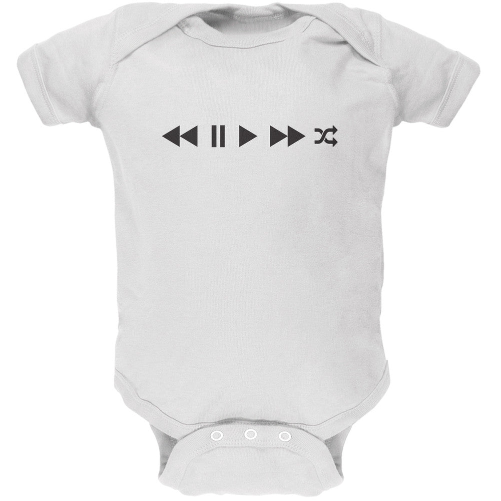 Play Buttons White Soft Baby One Piece Baby One Piece Old Glory 0-3M White