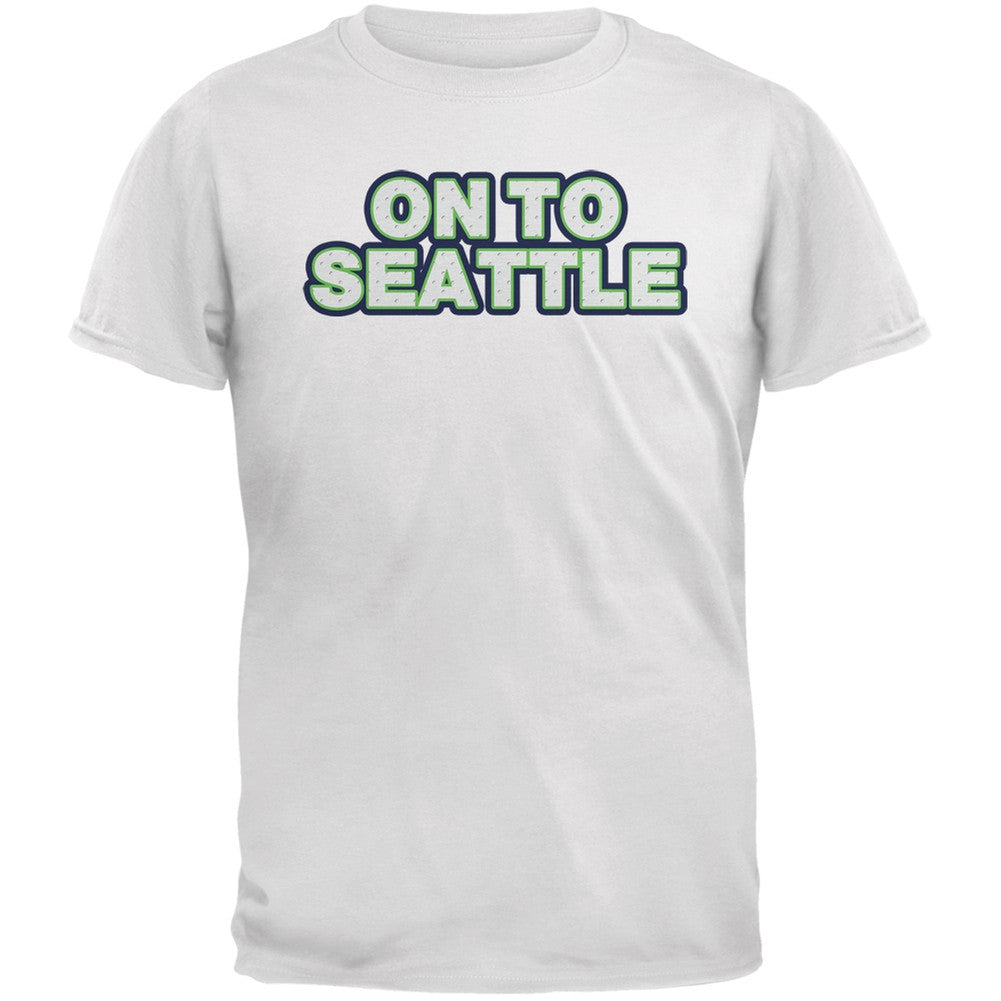 On to Seattle White Adult T-Shirt Men's T-Shirts Old Glory 2XL White
