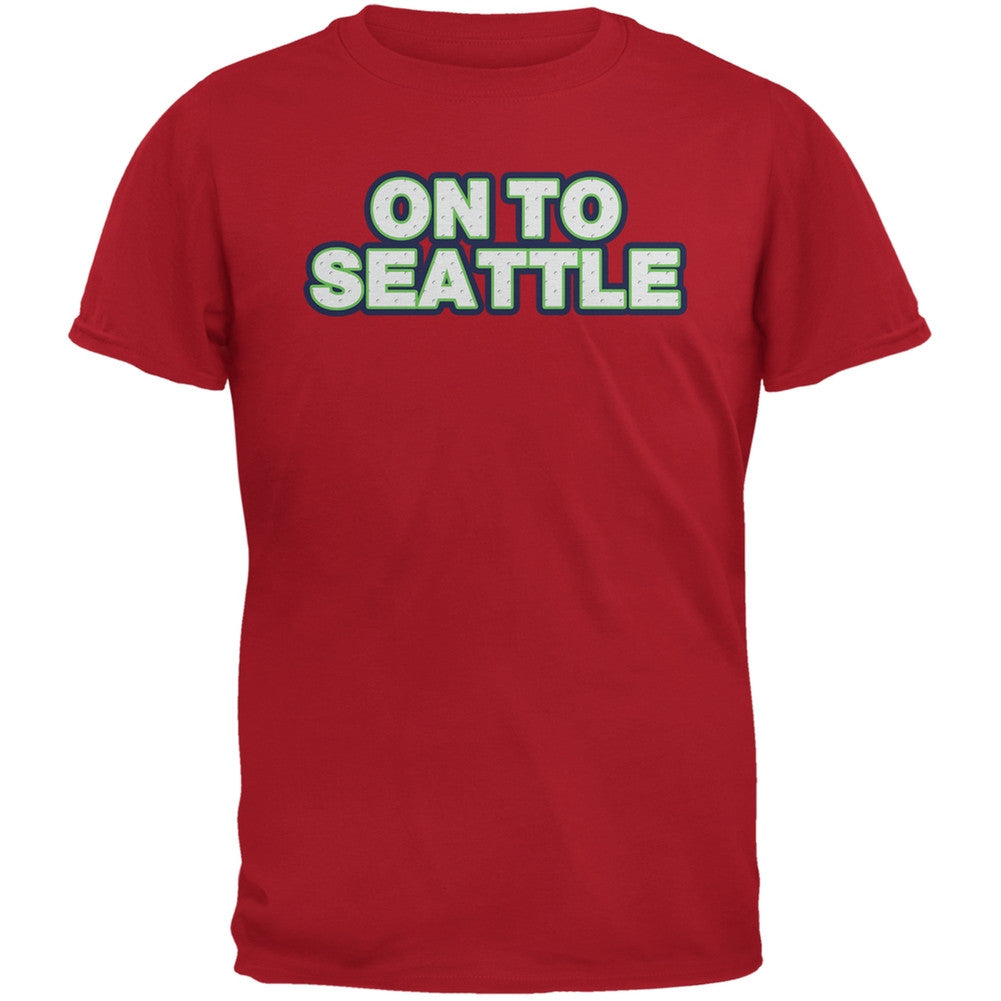 On to Seattle Red Adult T-Shirt Men's T-Shirts Old Glory 2XL Red