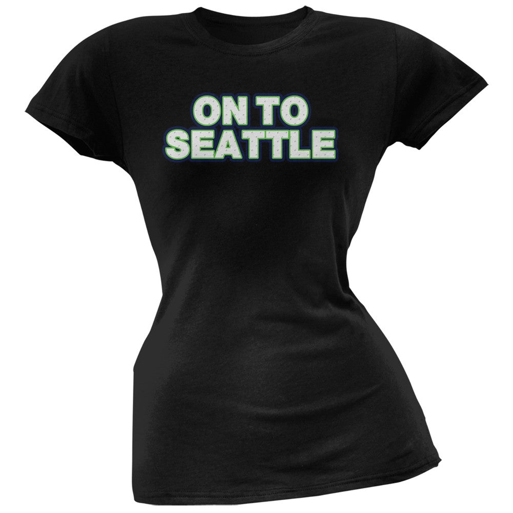 On to Seattle Black Soft Juniors T-Shirt Juniors T-Shirts Old Glory 2XL Black
