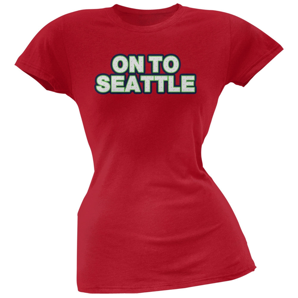 On to Seattle Red Soft Juniors T-Shirt Juniors T-Shirts Old Glory 2XL Red