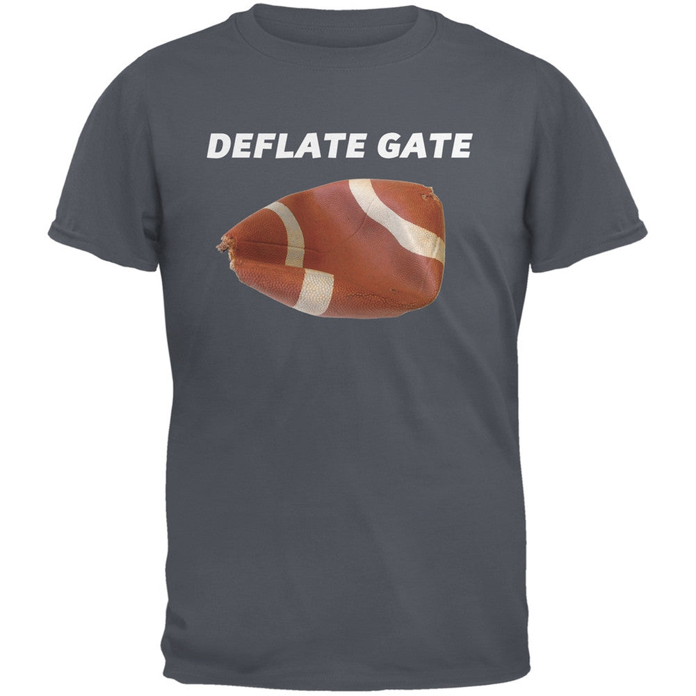 Deflate Gate Charcoal Grey Adult T-Shirt Men's T-Shirts Old Glory 2XL Grey