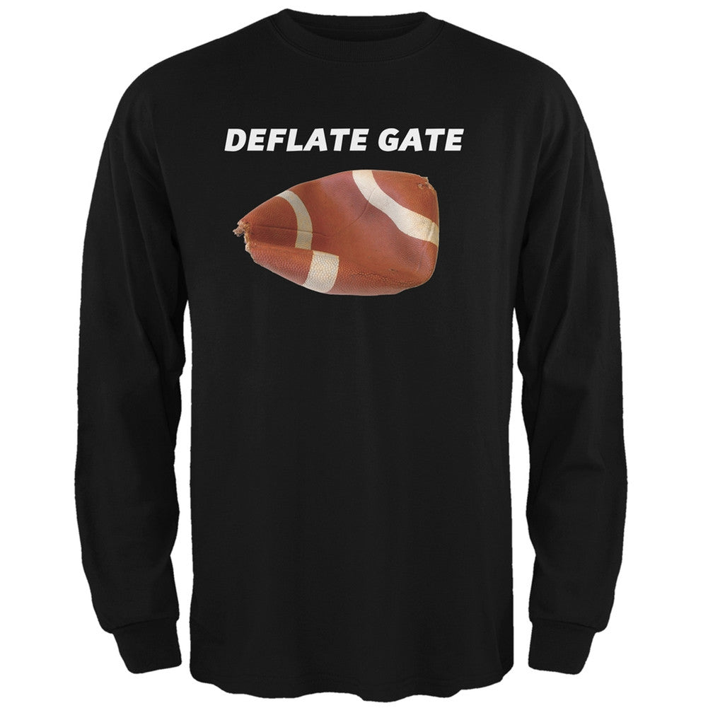 Deflate Gate Black Adult Long Sleeve T-Shirt Men's Long Sleeves Old Glory 2XL Black
