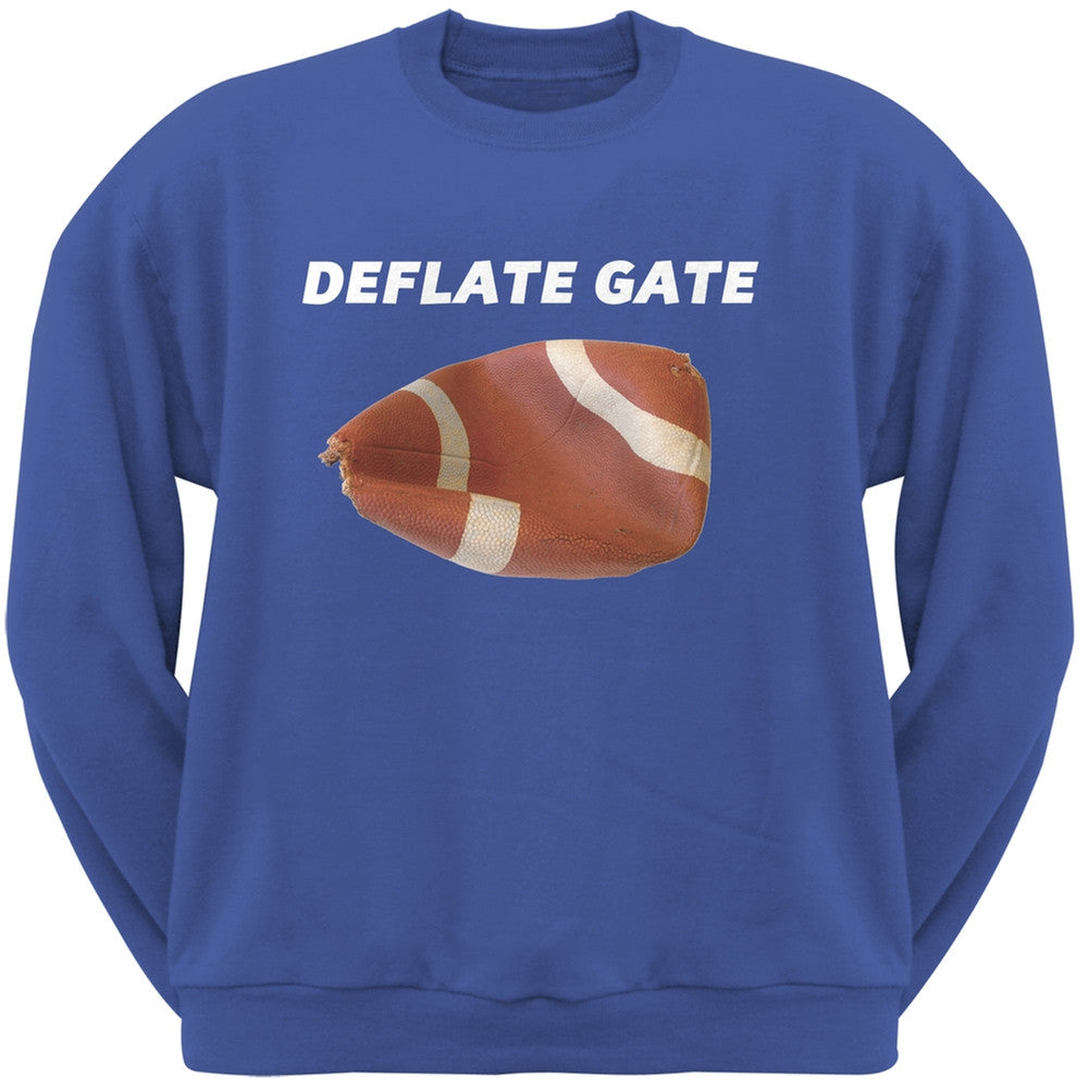 Deflate Gate Royal Adult Crew Neck Sweatshirt Men's Sweatshirts Old Glory 2XL Blue